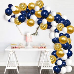 Metallic Golden & White Balloons Garland Arch Kit For Birthday